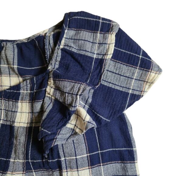 Torrid Womens Plaid Babydoll Top Size 2X Blue Sleeveless Ruffle Preppy - Picture 5 of 9